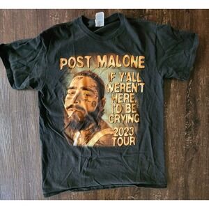 Post Malone 2023 Tour Concert Shirt If Y'all Weren't Here I'd Be‎ Crying Size M